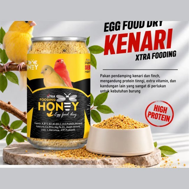 unclejarwoe Honey Egg Food Dry - Pakan Pendamping Burung Kenari