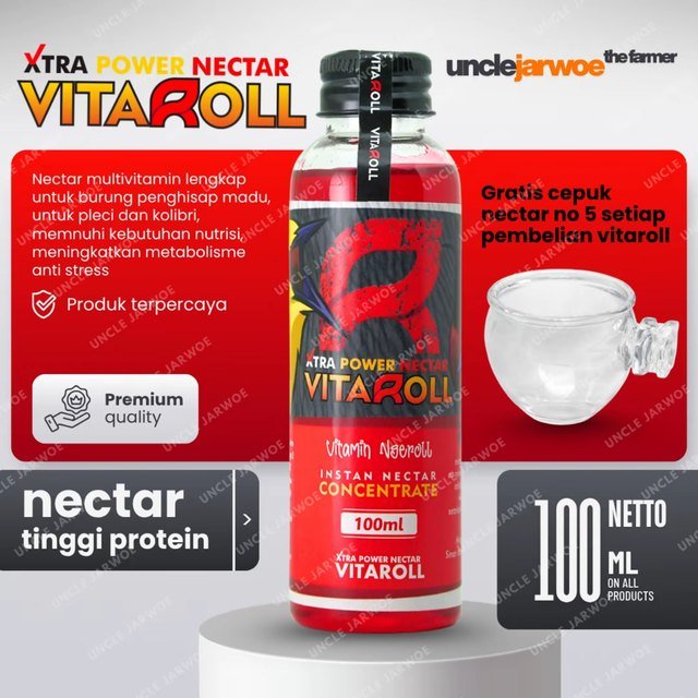 unclejarwoe VITAROLL Nectar Concentrate Vitamin Nektar Gacor Pleci Kolibri Sogon